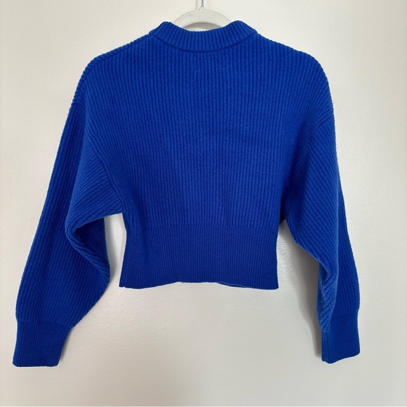 Cordova Megève Sweater Blue 100% Extra Fine Merino Wool Blue Ribbed Size XS - Picture 6 of 12